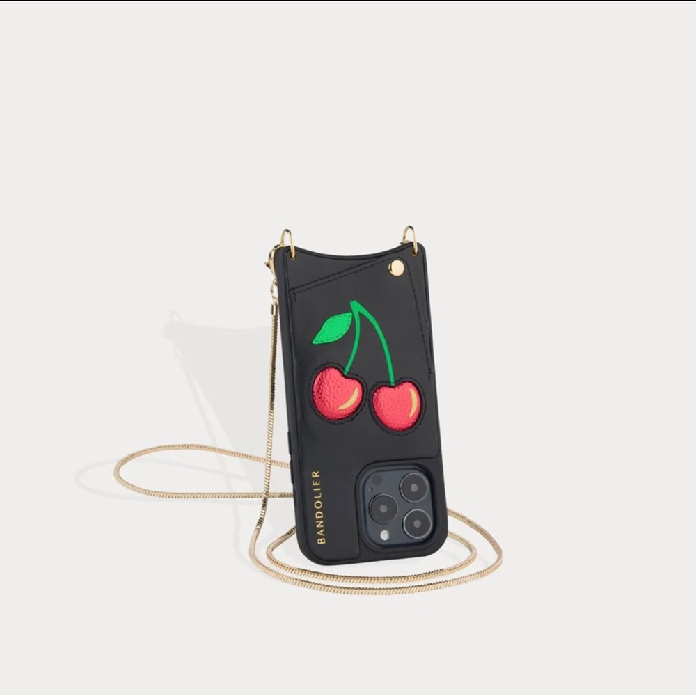 Crossbody Bandolier in Black Cherry/Gold